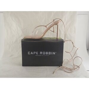 Cape Robbin Heels Women Sz 10M Nude Ada Clear Strappy Designer Party Going Out